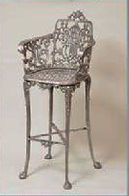 Cast Aluminum Garden Patio Furniture Rose Barstool